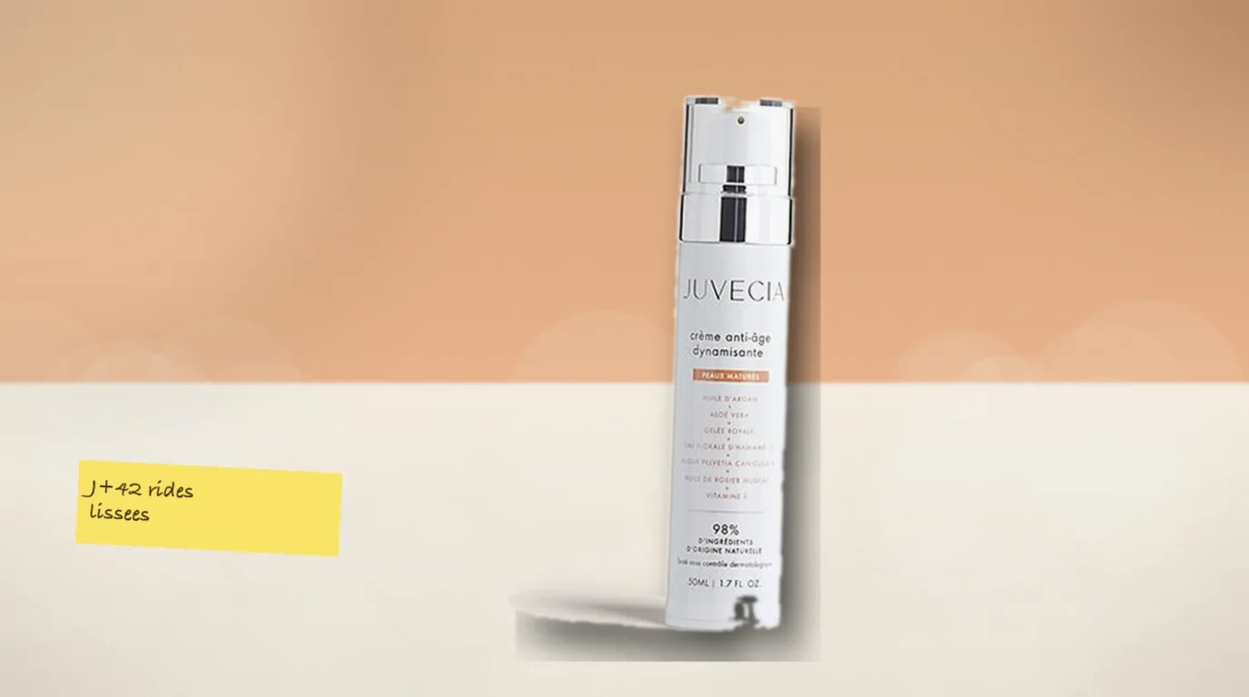 Flacon Juvecia Biovancia 50 ml posé sur la coiffeuse de Nathalie à La Ciotat